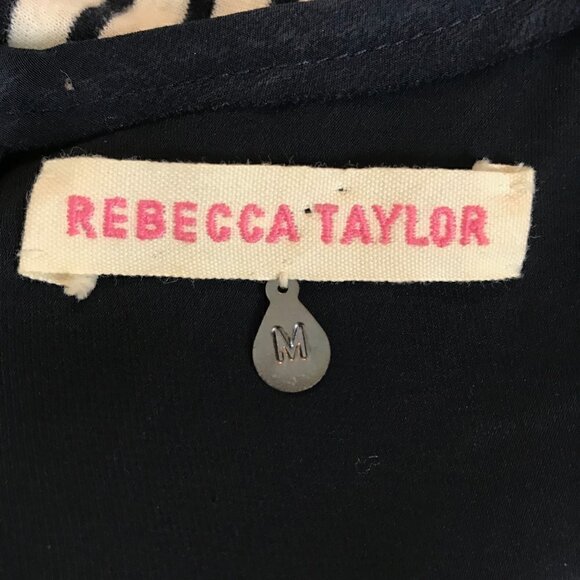 REBECCA Taylor Striped Dress Navy With Pockets Size  M - Picture 6 of 7